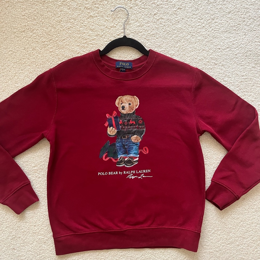 Polo by Ralph Lauren Boy’s  Burgundy Bear Sweater